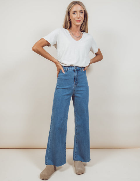 Henley Wide Leg Denim