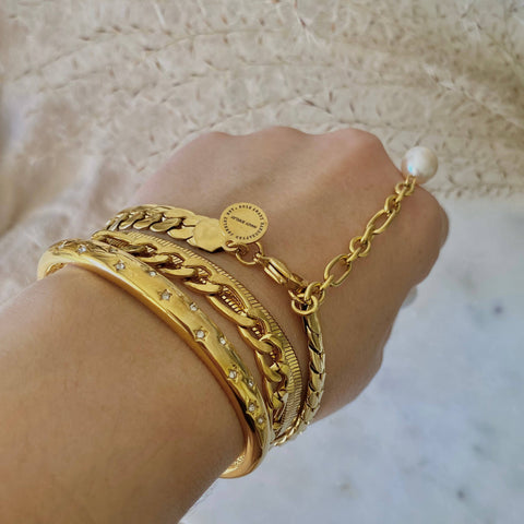 Pearl of My Heart Figaro Bracelet