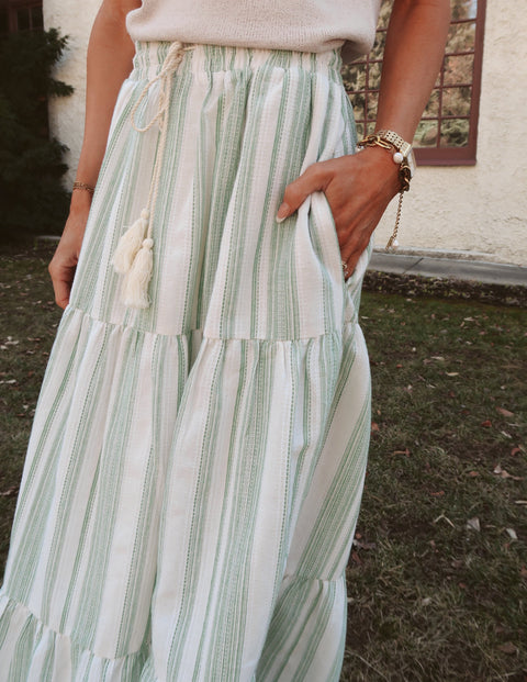 Kira Striped Maxi Skirt