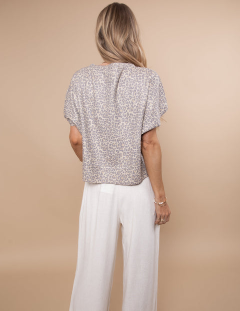 Leopard Button Up Top