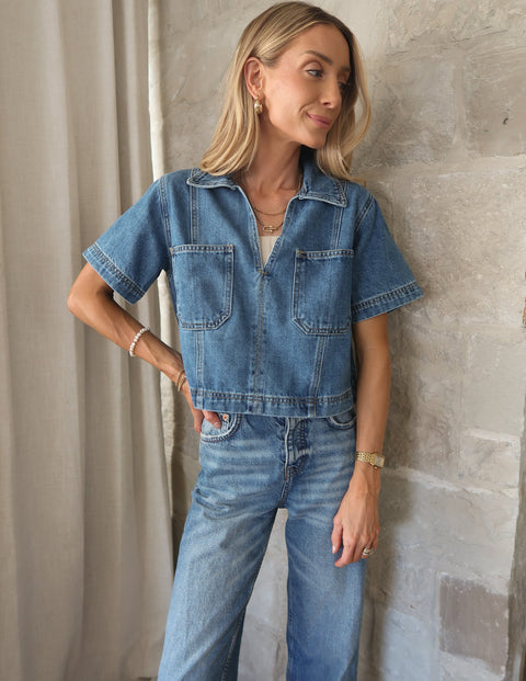 Skye Denim Crop Top