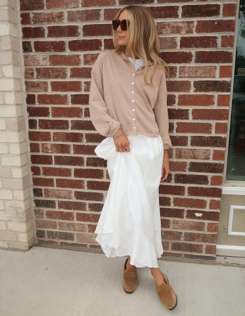 Ivory Drift Midi Skirt