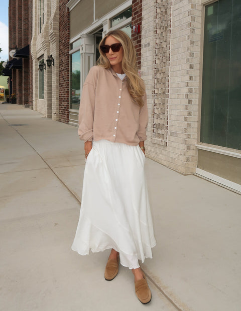 Ivory Drift Midi Skirt