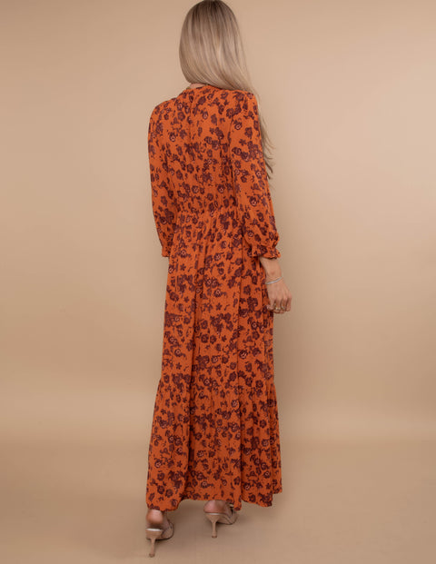 Spiced Bloom Maxi Dress
