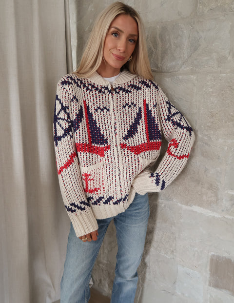 Sailboat Knit Cardigan