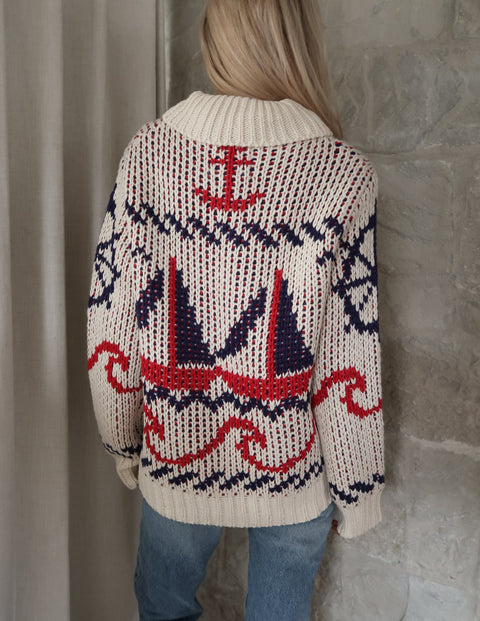 Sailboat Knit Cardigan