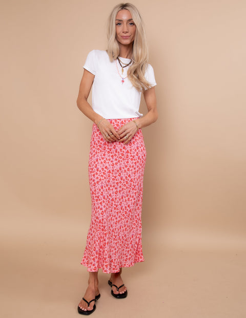 Rose Kissed Midi Skirt