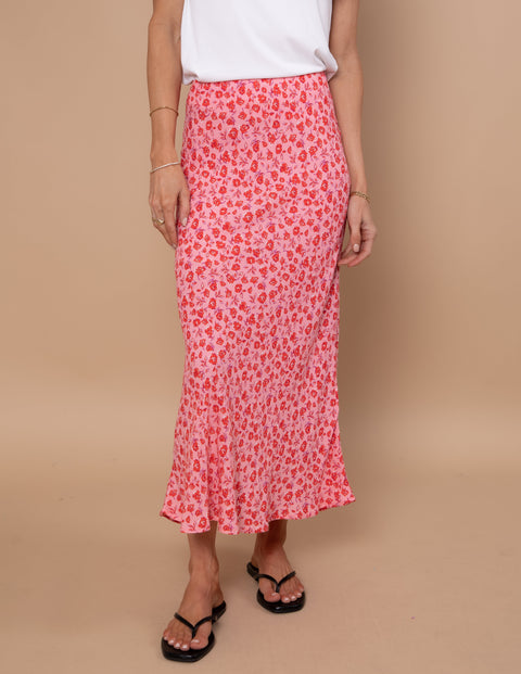 Rose Kissed Midi Skirt