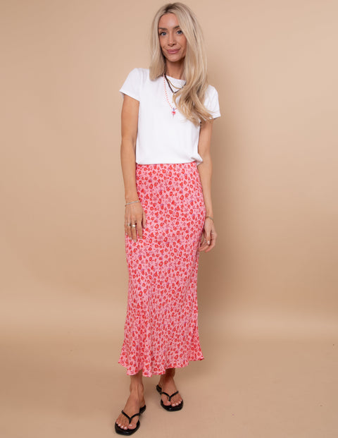 Rose Kissed Midi Skirt