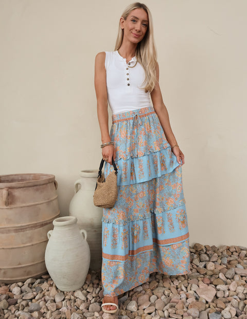 Blu Prairie Tiered Skirt
