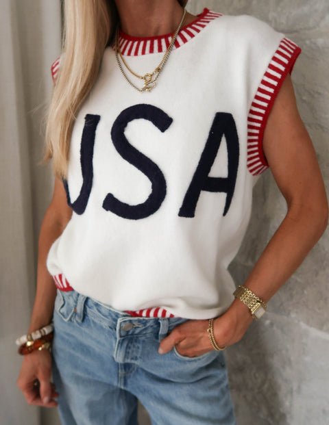 All American Varsity Knit Top