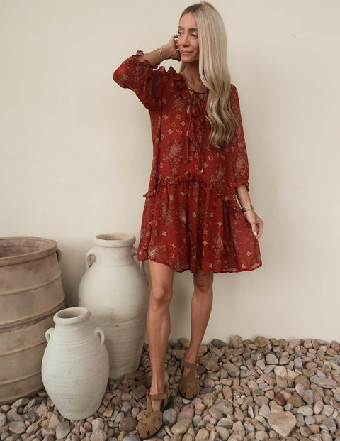 Paisley Ruffle Dress