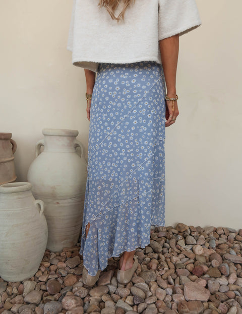 Daisy Floral Asymmetrical Skirt