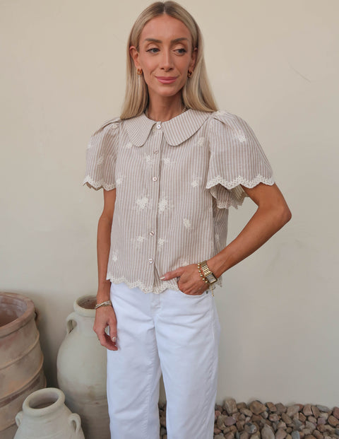 Cottage Bloom Embroidered Top