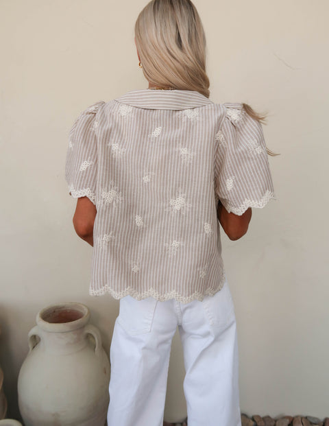 Cottage Bloom Embroidered Top