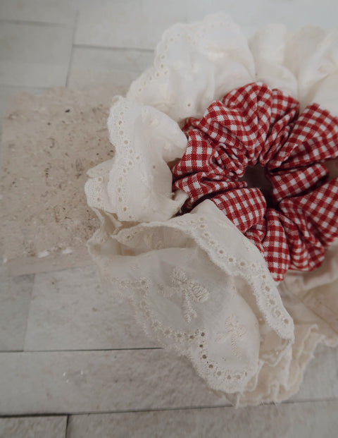 Strawberries and Cream Jumbo Scrunchy