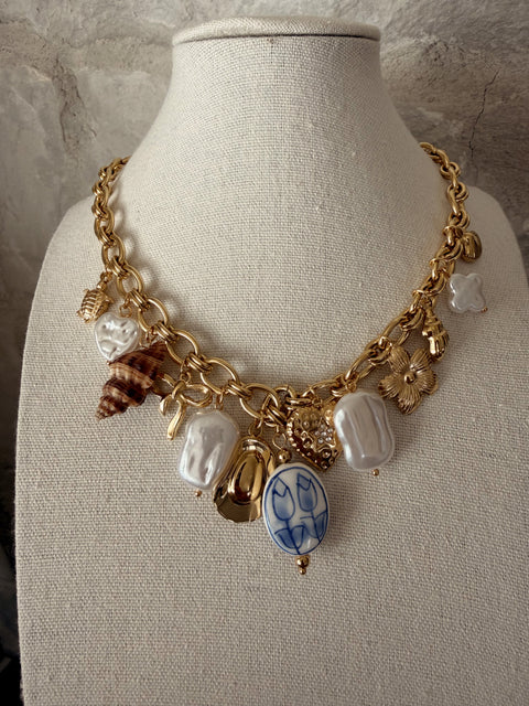 Capri Blue Charm Necklace