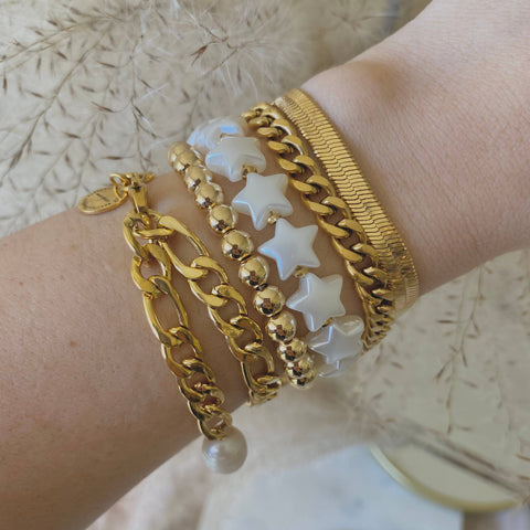 Pearl of My Heart Figaro Bracelet