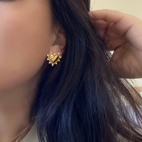 Love Notes Heart Stud Earrings