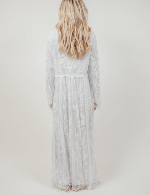 Devi Embroidered Lace Temple Dress