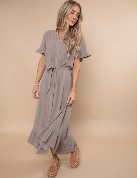 Madi Ruffled Shirt Dress