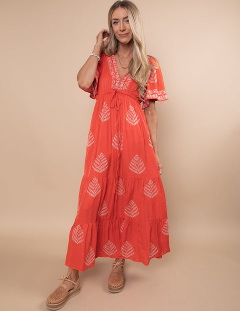Botanical Embroidered Dress