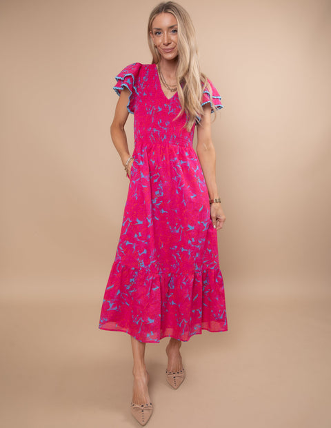 Delina Floral Midi Dress