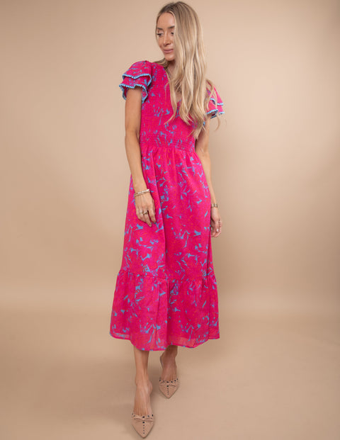 Delina Floral Midi Dress