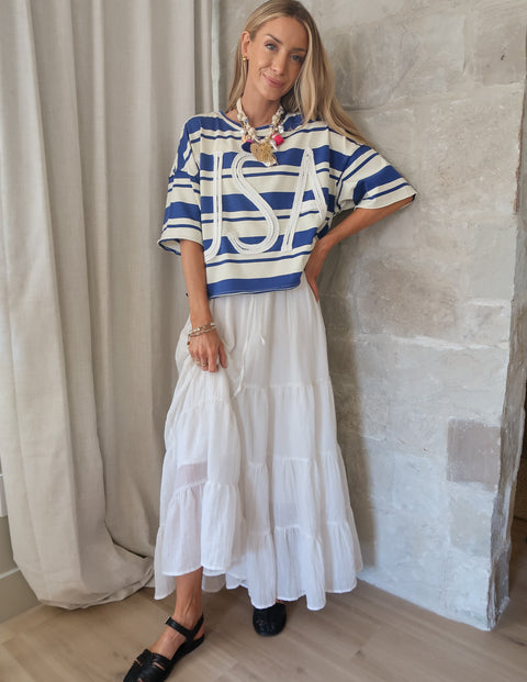 USA Stripe Short Sleeve Top