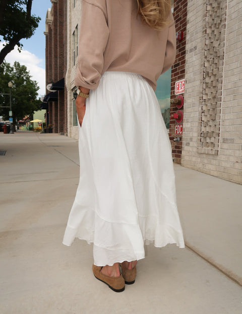 Ivory Drift Midi Skirt