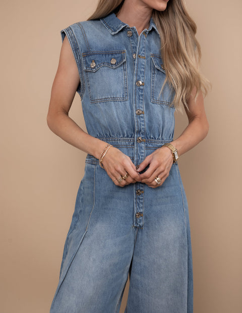High Noon Denim Jumpsuit