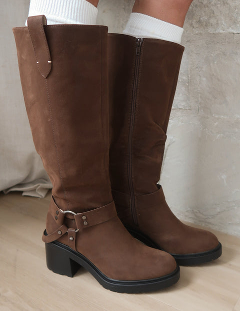 Leanne Moto Knee High Boots