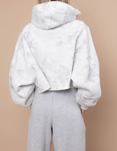 Cloudy Days Floral Print Hoodie