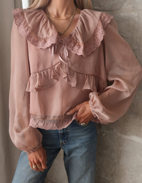 Victorian Rose Ruffle Top