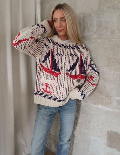 Sailboat Knit Cardigan