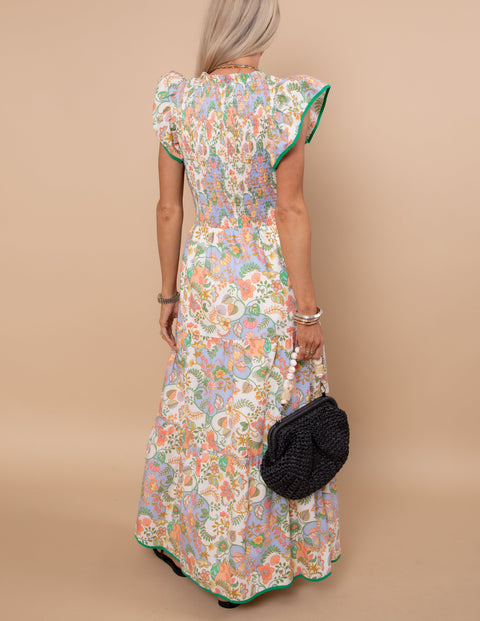 Zamara Floral Tiered Midi Dress