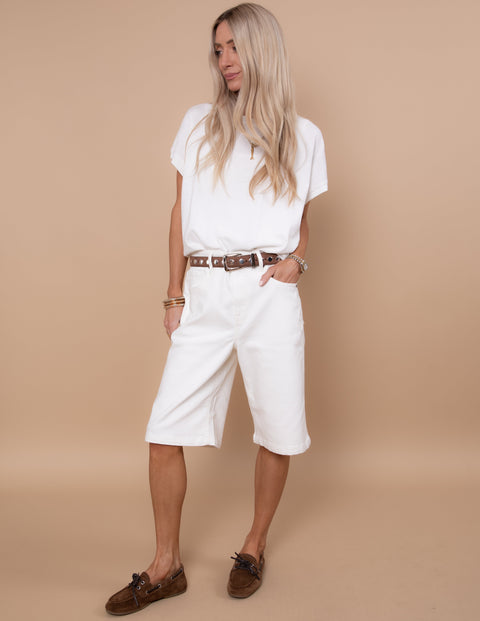 Weekend White Denim Shorts