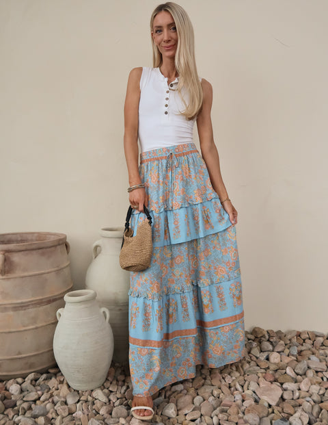 Blu Prairie Tiered Skirt