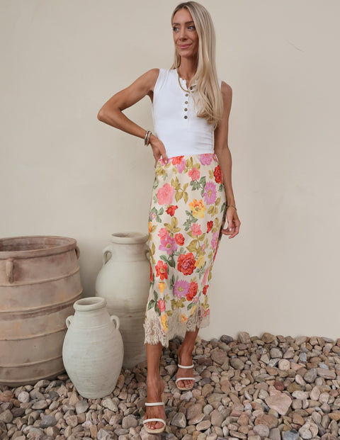 Garden Lace Midi Skirt