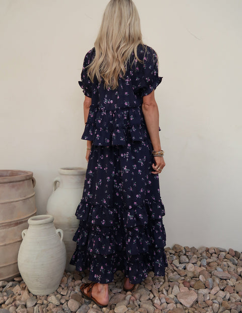 Midnight Meadow Ruffle Skirt