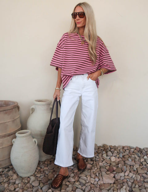 Riviera Striped Boyfriend Tee
