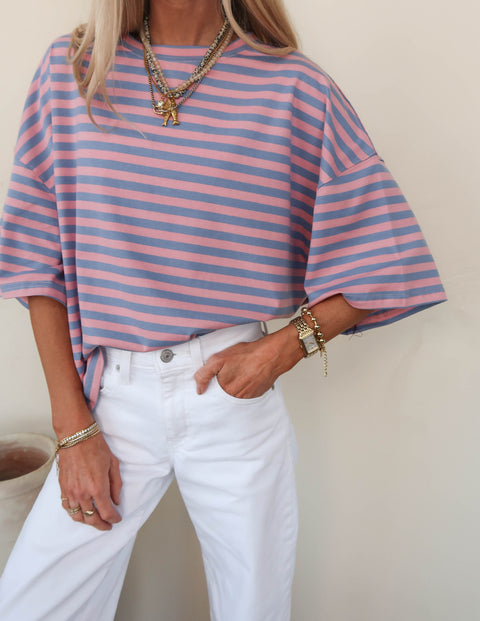 Riviera Striped Boyfriend Tee