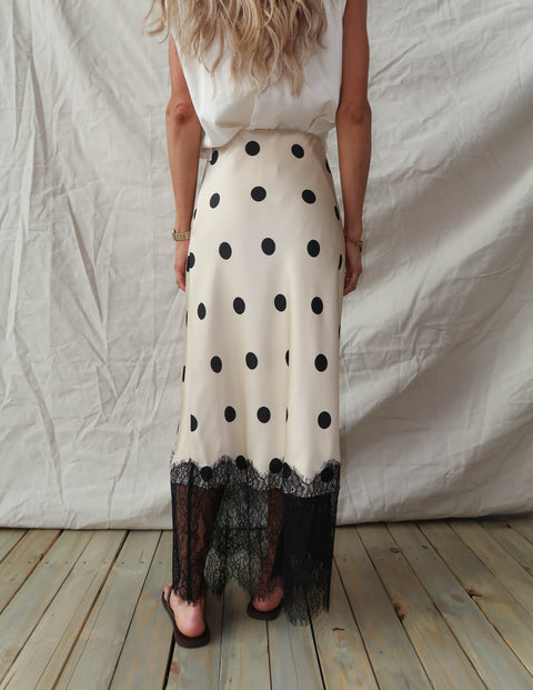 Parisian Dot Lace Midi Skirt