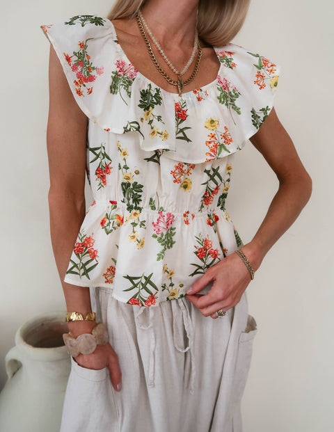 Garden Muse Ruffle Top