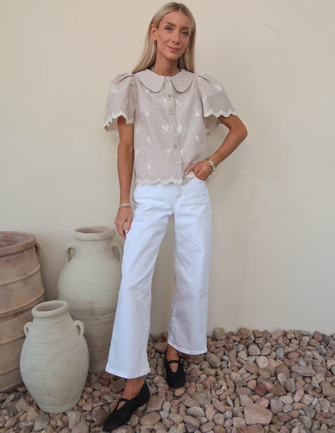 Cottage Bloom Embroidered Top