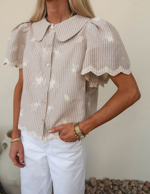Cottage Bloom Embroidered Top
