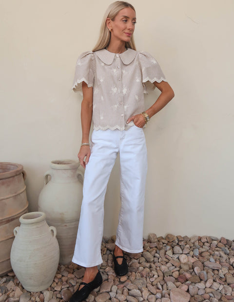 Cottage Bloom Embroidered Top
