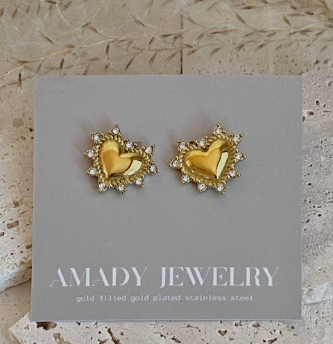 Love Notes Heart Stud Earrings