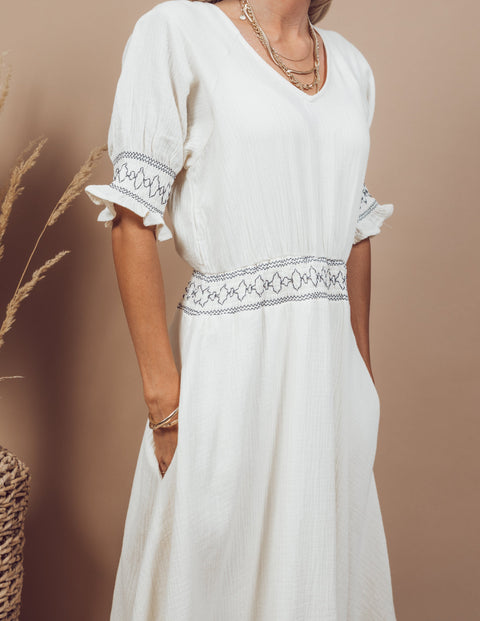 Holly Embroidered Dress