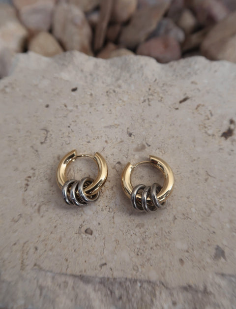 Ellis Two-Toned Loop Earrings